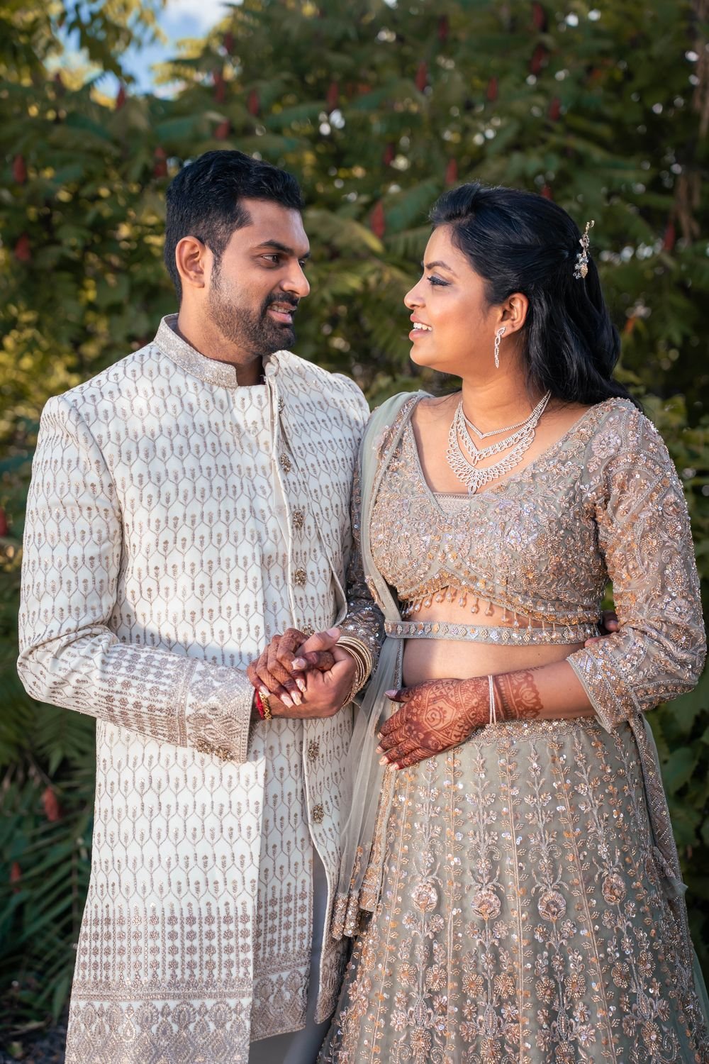 Couple at their engagement ceremony in Windsor Ontario